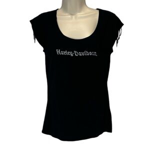 Harley-Davidson Caliente San Antonio, TX Women's Chain Sleeves T-Shirt Size L